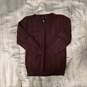 Maroon/Dark purple H&M cable knit sweater